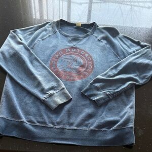 Lucky Brand Blue Crewneck Sweater with Red Graphic